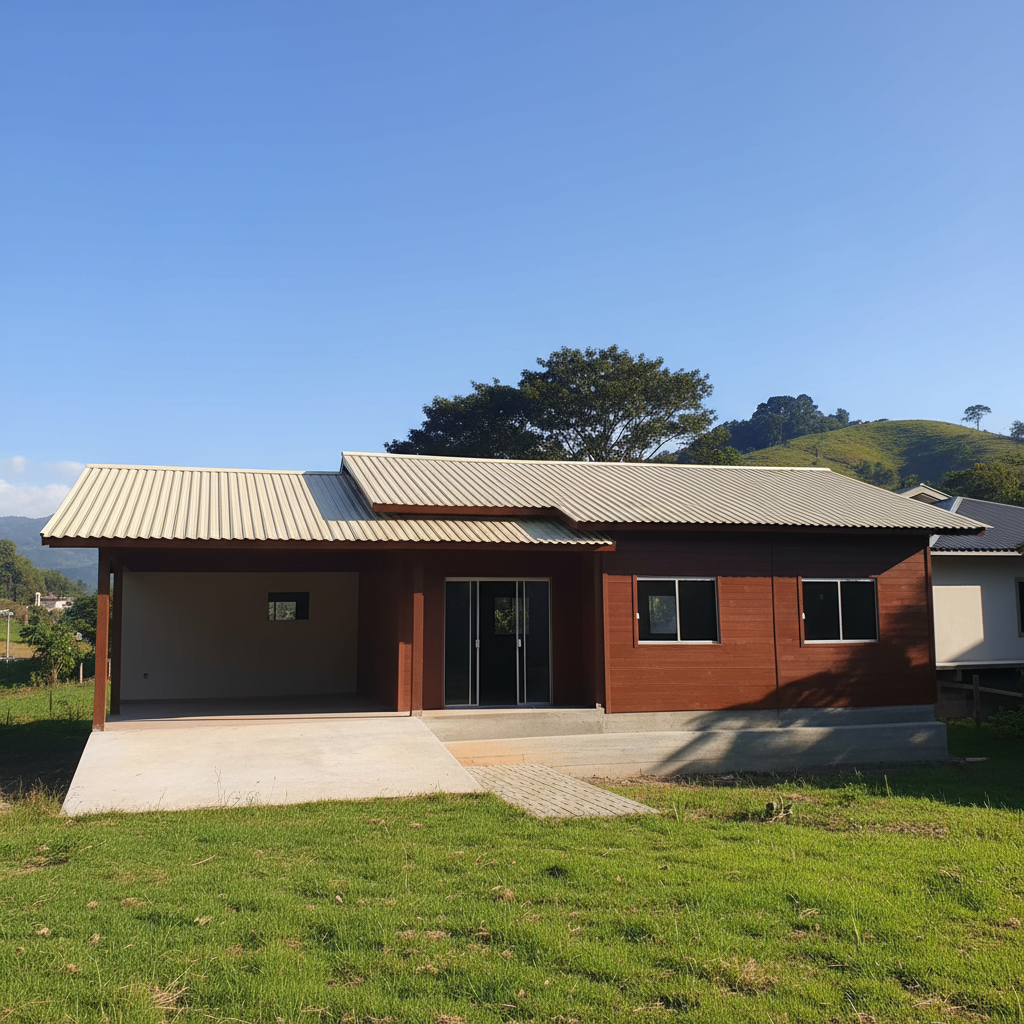 Projeto Residência Ipê, casa de madeira em Ubatuba · 132 m²